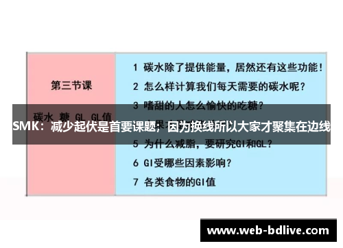 SMK：减少起伏是首要课题；因为换线所以大家才聚集在边线